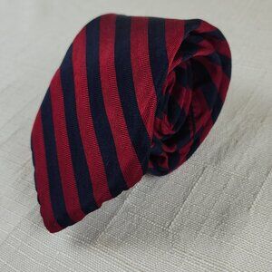 Vintage Oleg Cassini by Burma Necktie Featuring Blue and Red Stripes, Menswear